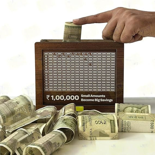 Wooden Coin Piggy Bank MONEY BOX